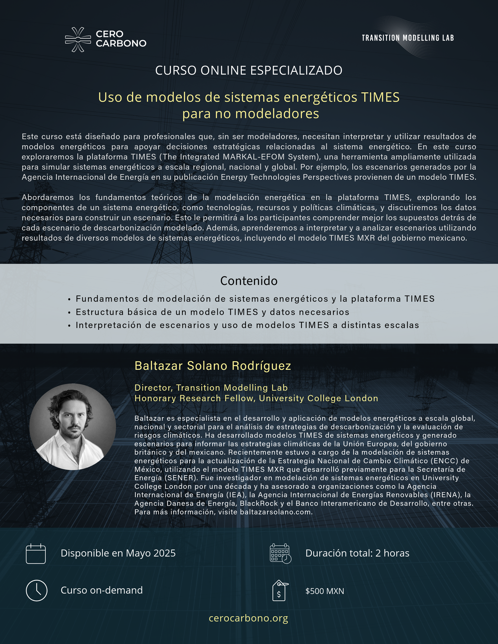 Uso de modelos de sistemas energéticos TIMES para no modeladores
