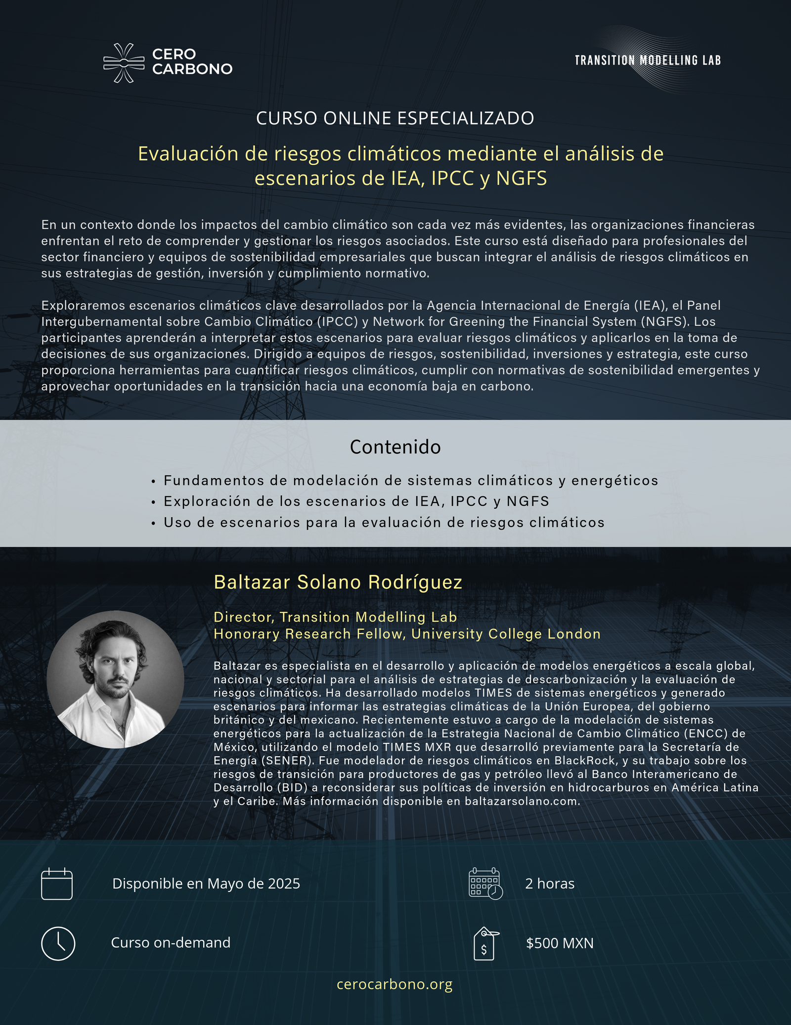 Evaluación de riesgos climáticos mediante el análisis de escenarios de IEA, IPCC y NGFS