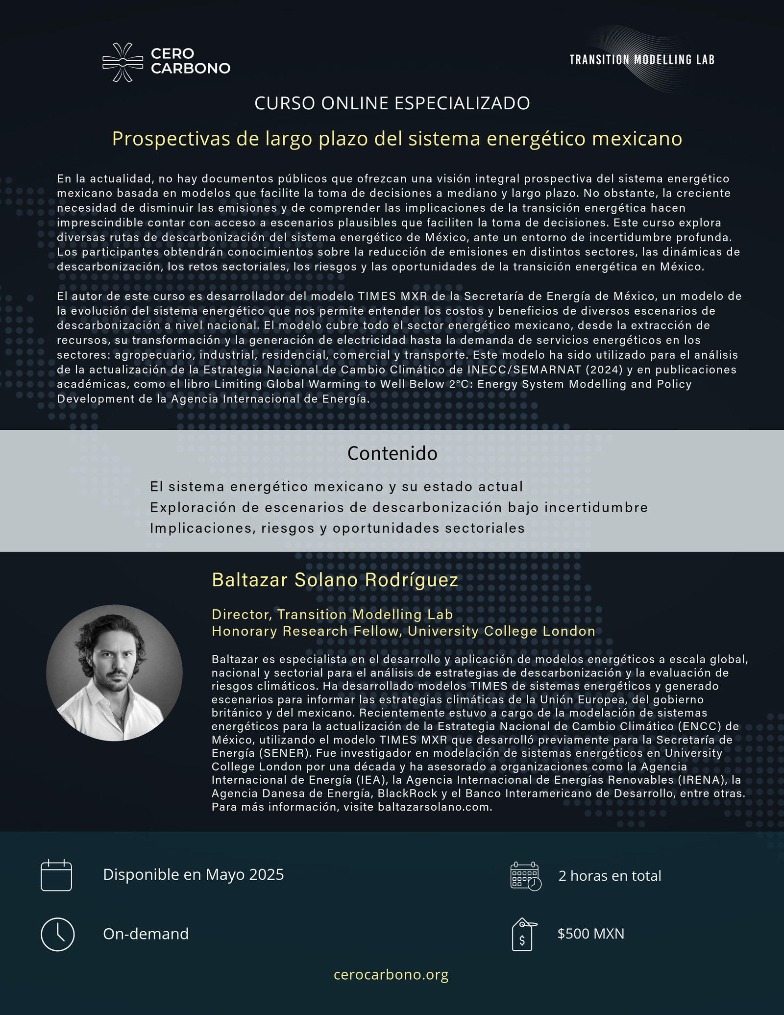 Prospectivas de largo plazo del sistema energético mexicano